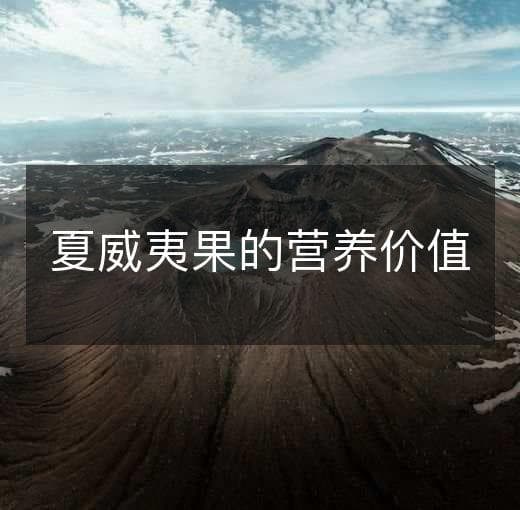 夏威夷果的营养价值