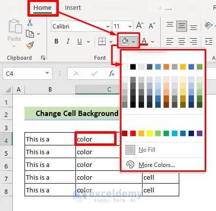 如何在 Excel 中更改背景颜色（6 种简单方法）