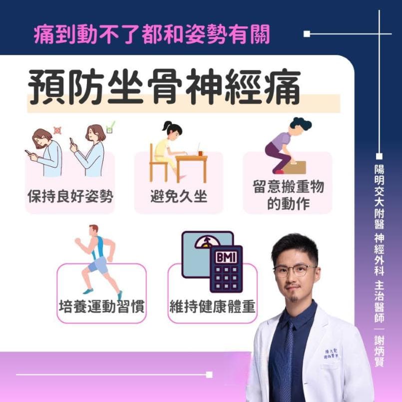 如何預防坐骨神經痛？醫師傳授5原則+4動作舒緩疼痛