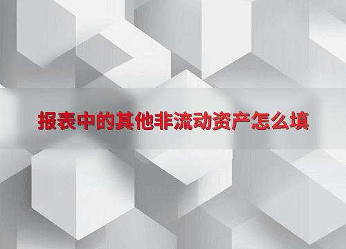 报表中的其他非流动资产怎么填