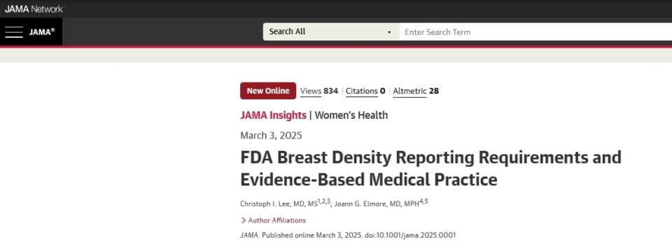 美国乳癌筛查出新规，这个指标被要求必须告知女性