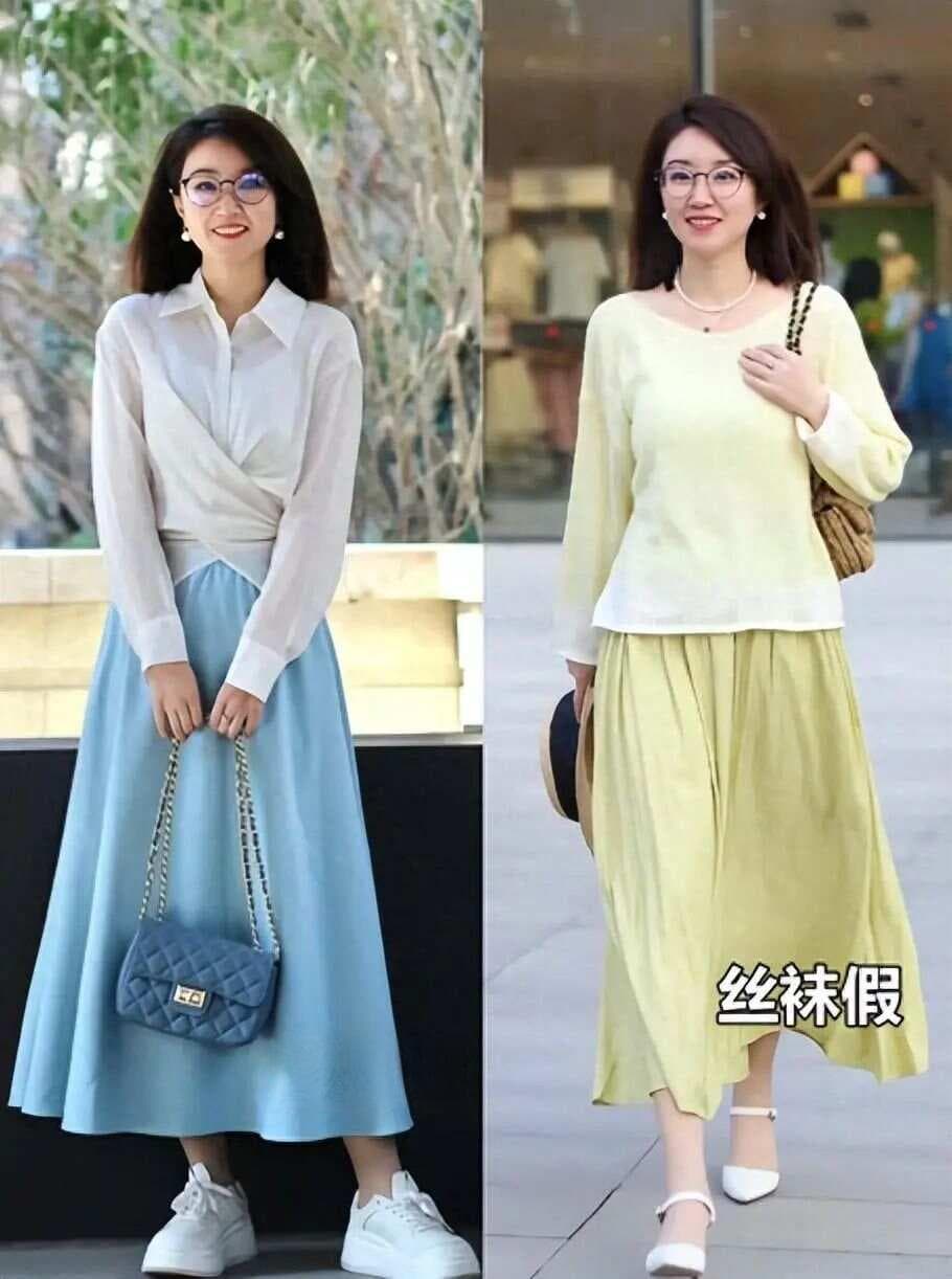 秋天穿裙子，下面别穿“打底裤、丝袜”，老土！这3种穿法更优雅