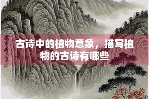 古诗中的植物意象，描写植物的古诗有哪些