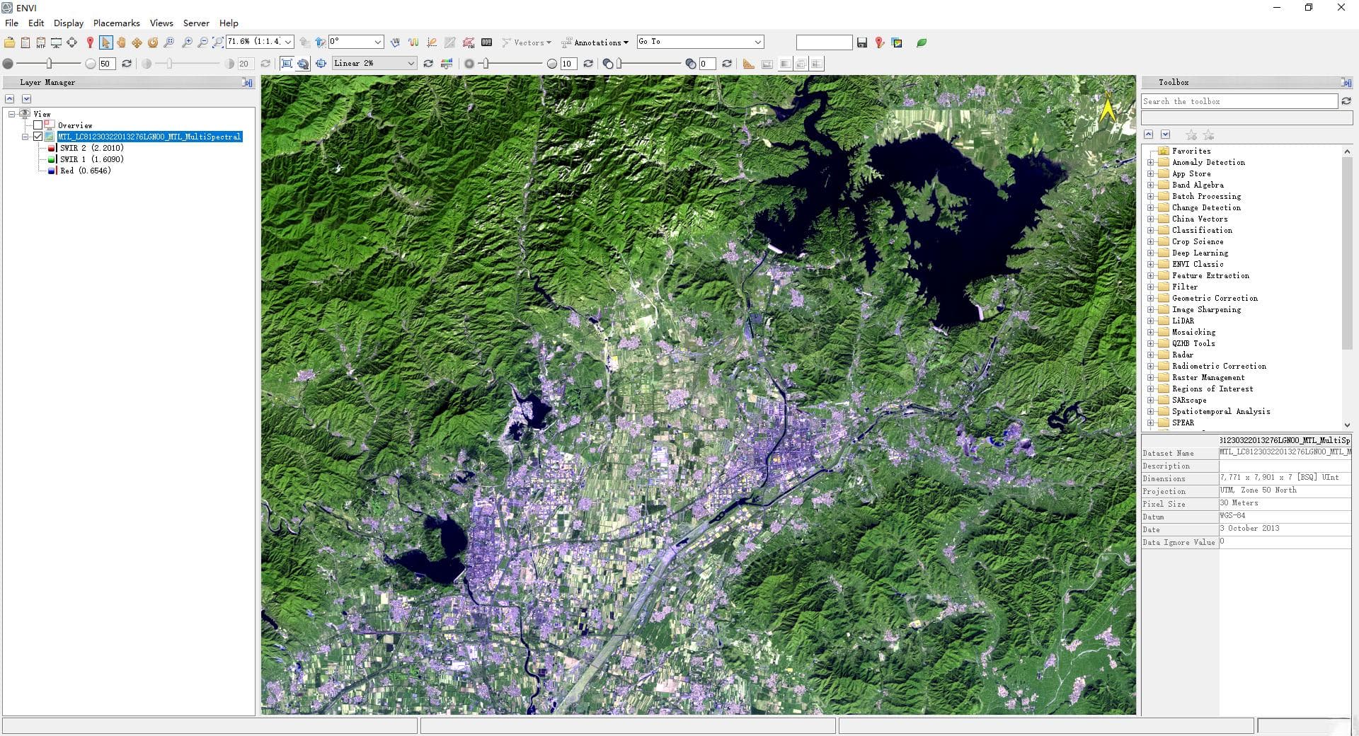 Landsat8的不同波段组合说明
