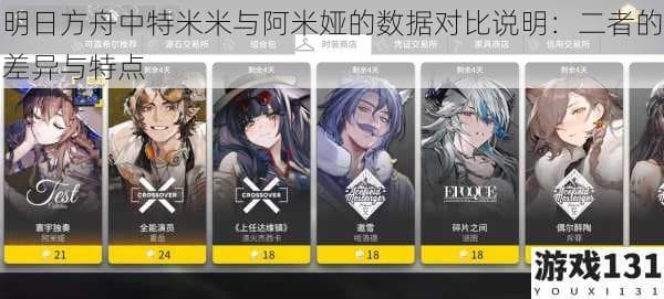 明日方舟中特米米与阿米娅的数据对比说明：二者的差异与特点