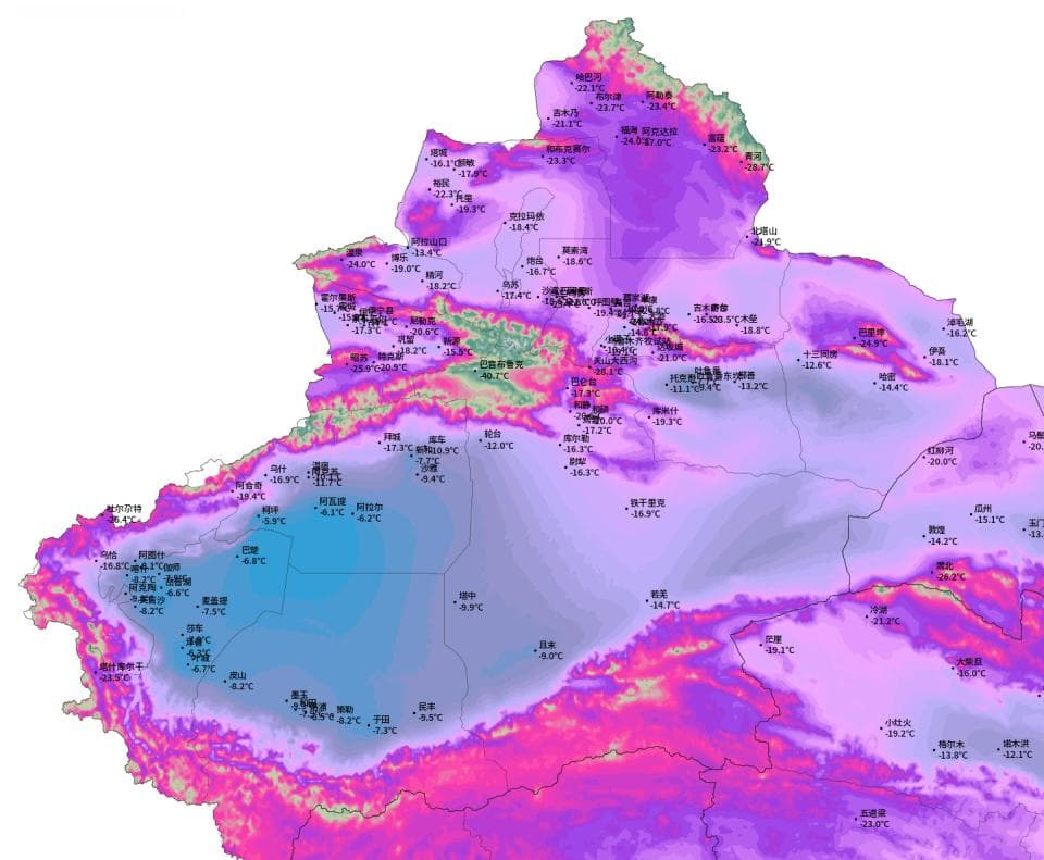 国家级气象站新低破-40度，大范围更强冷空气将深度南下，分析：干冷加冰冻