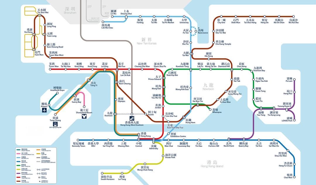 香港地铁攻略：线路、购票、优惠全解析