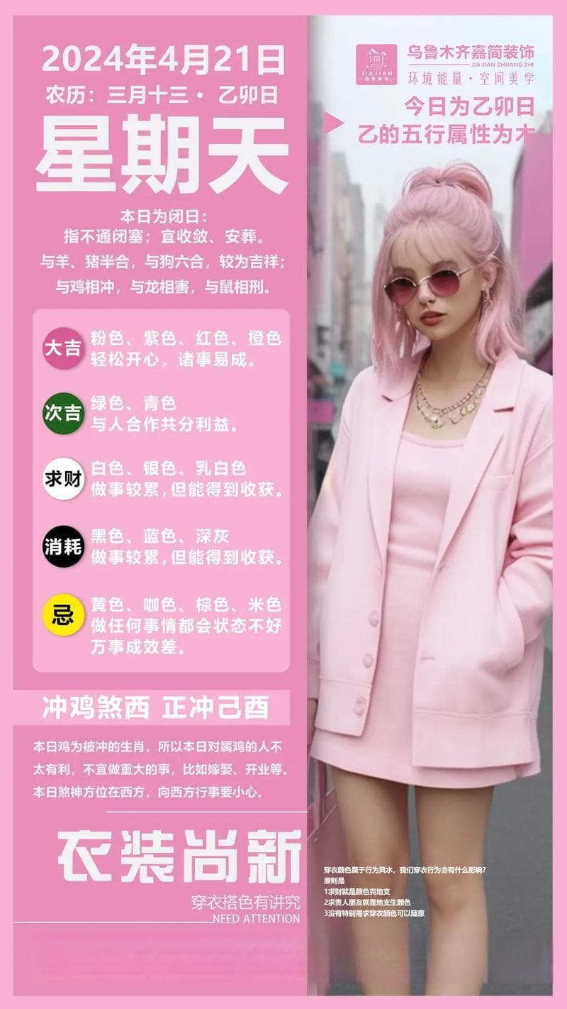 五行穿衣指南：粉色五行属火的搭配技巧