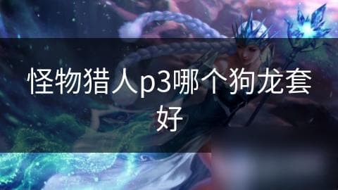 怪物猎人P3：狗龙套选择指南