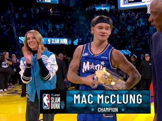 NBA扣篮大赛：麦克朗成历史首位三连冠 四扣全50分无悬念登顶