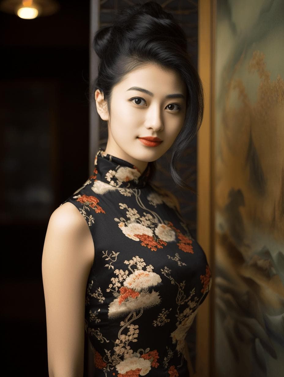 Midjourney系列：优雅旗袍美女摄影