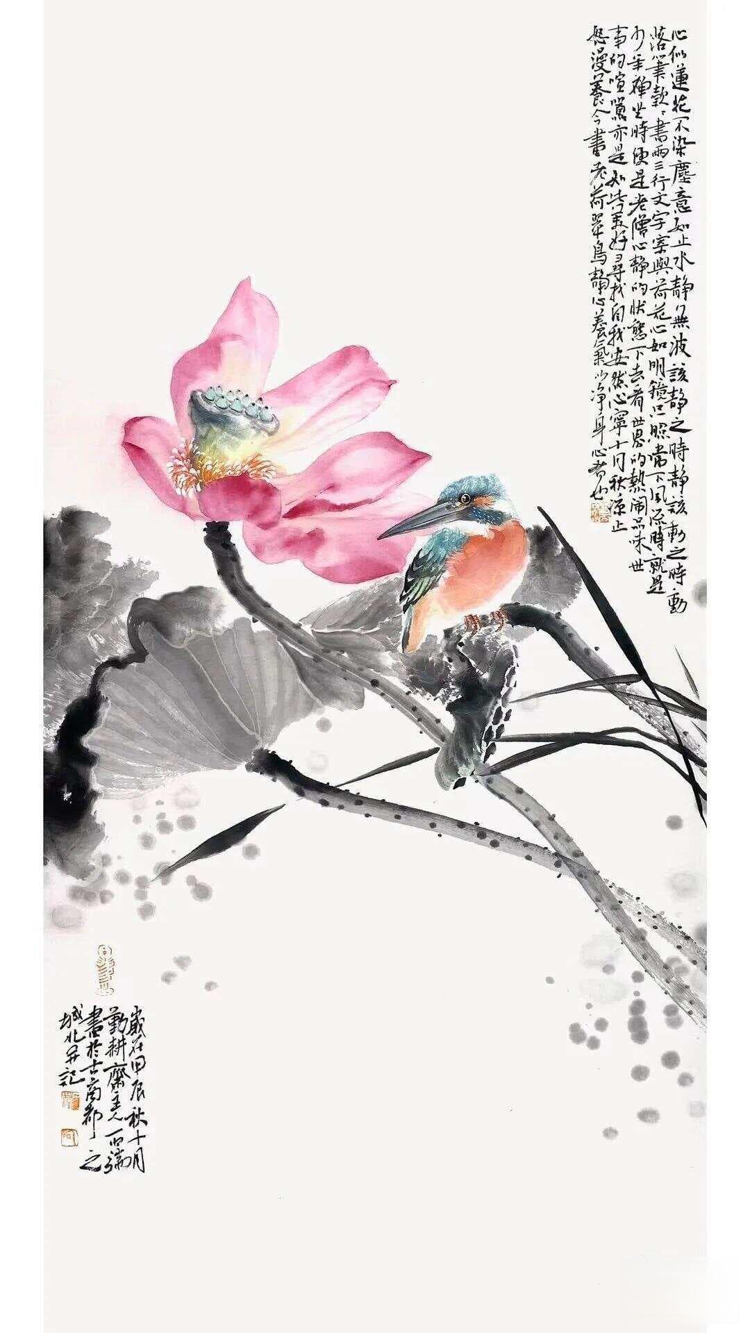 郭丙端荷花画作赏析：水墨丹青中的荷韵人生