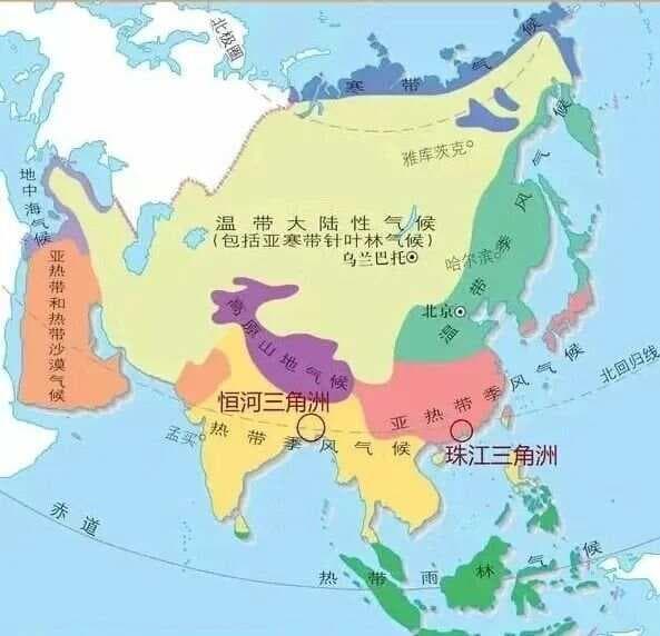 同在北回归线上，为什么印度是热带，而广东却是亚热带？