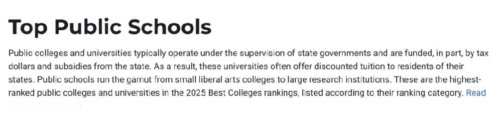 U.S. News全美最佳公立大学Top10排名