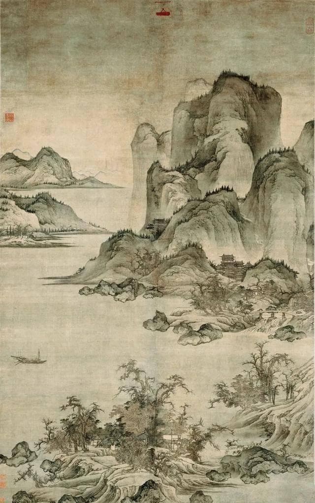 元 佚名《秋山行旅图》赏析