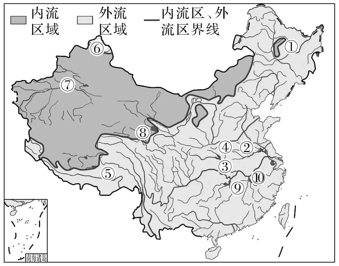 中国的河流和湖泊：内、外流区划分与主要水文特征