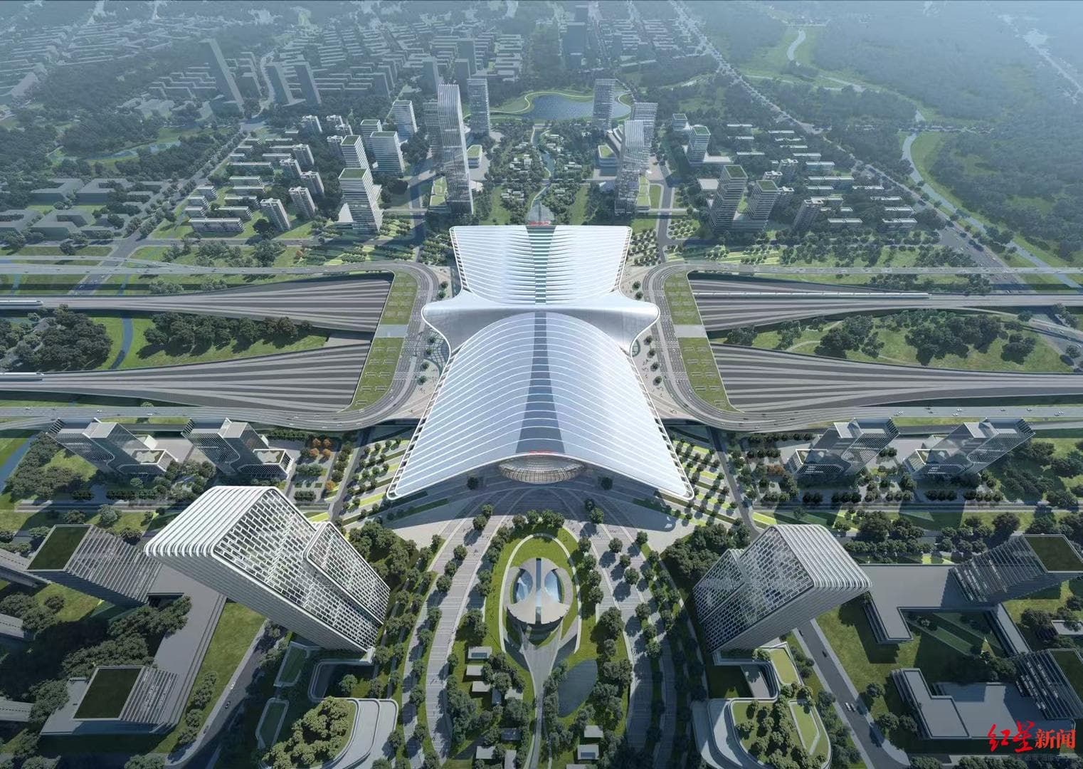 直击高铁天府站：68根柱撑起超1.8万吨钢，2026年建成