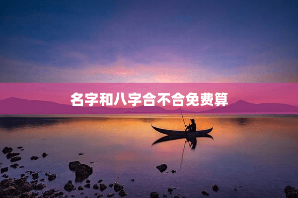 名字和八字合不合免费算