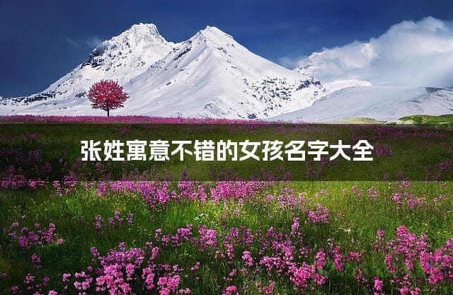 张姓寓意不错的女孩名字大全（精选600个）