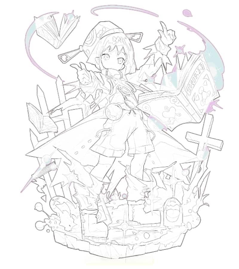 10张拿着一本魔法书吟唱的少女游戏角色CG涂色大全！