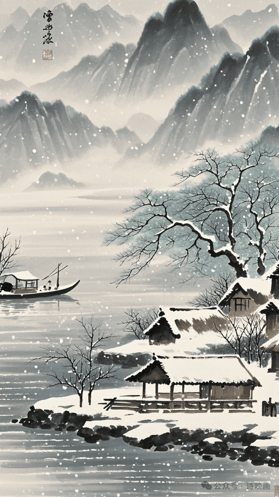 江天雪景图：柳宗元《江雪》赏析
