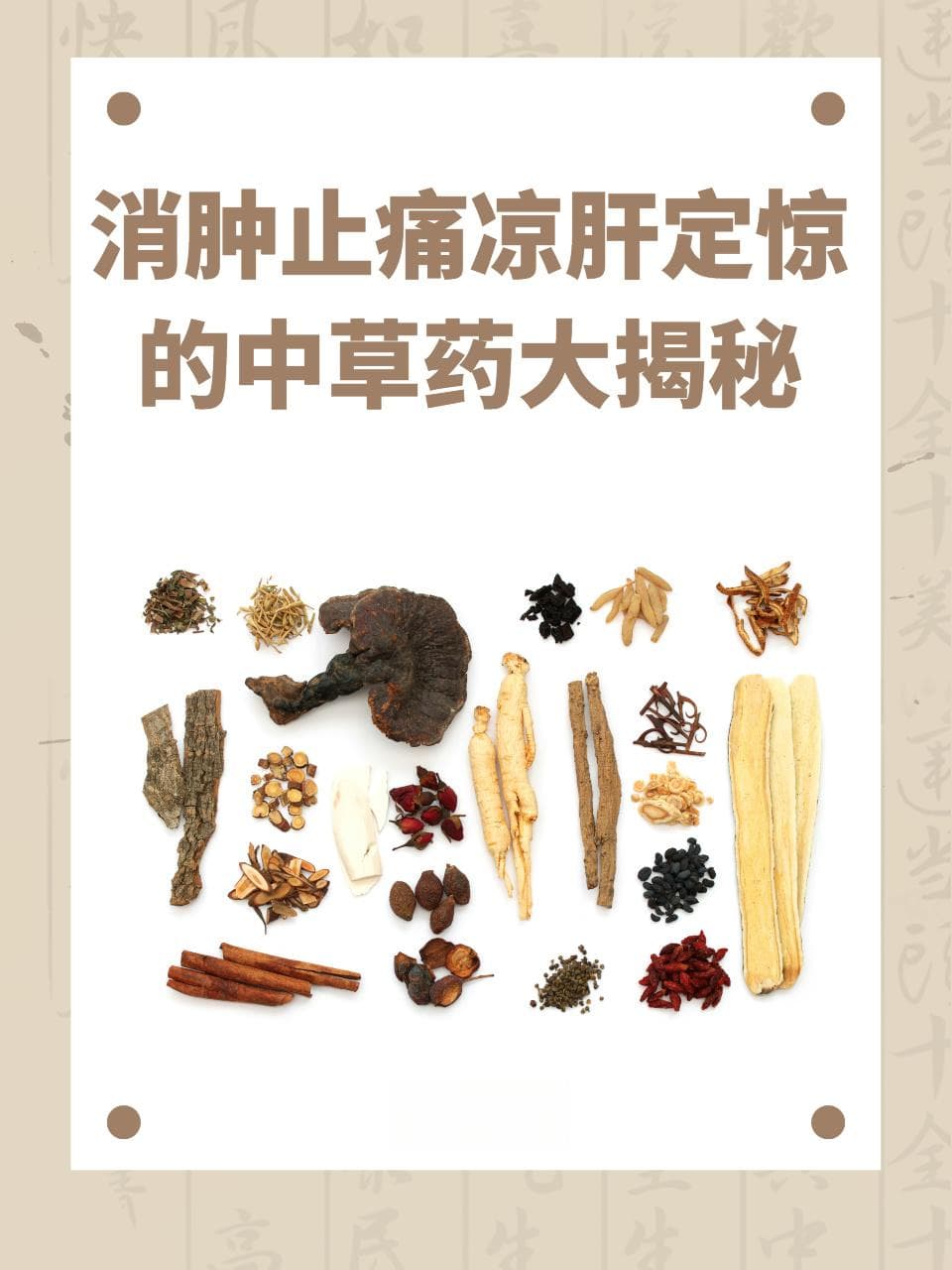 消肿止痛、凉肝定惊的中草药大揭秘