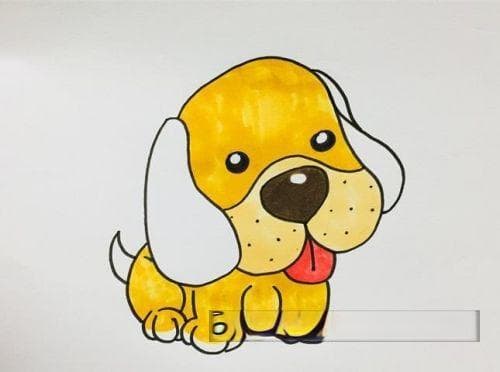 好看可爱小狗的简笔画一步一步教学 简单又好看小狗的简笔画画法