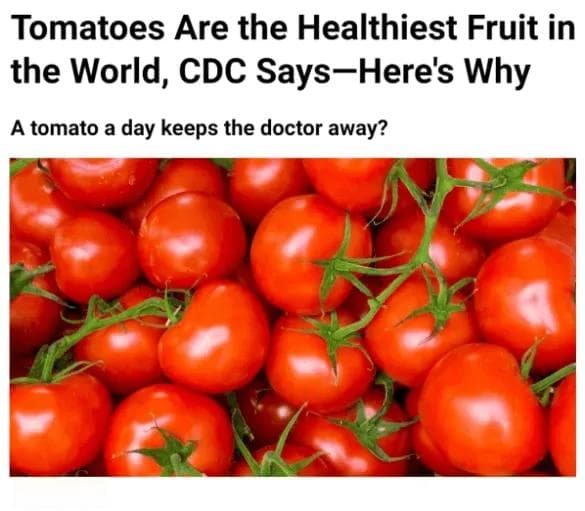 美国CDC发布最新健康果蔬榜：西洋菜、西红柿分列蔬果榜首