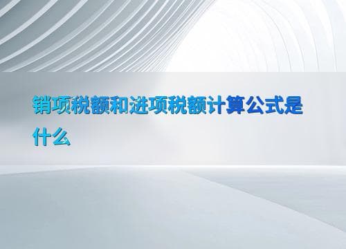 销项税额和进项税额计算公式是什么