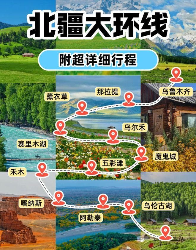 新疆北疆赏秋7日游路线攻略，10月去新疆哪些景点玩最佳？
