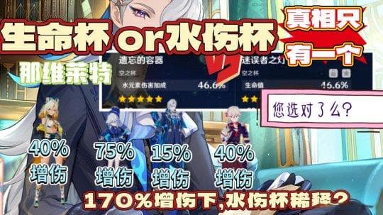 原神V5.2攻略：170%增伤下，水伤杯还是生命杯？