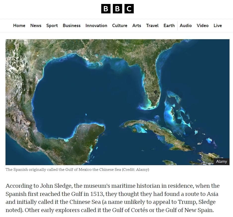 BBC：“墨西哥湾”，其实一开始叫“中国海”