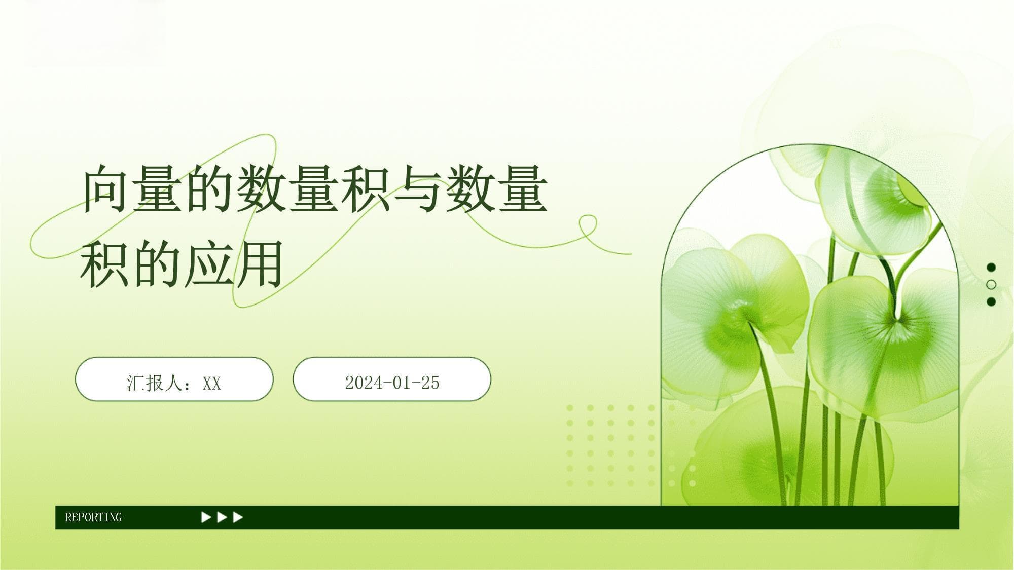 向量的数量积与数量积的应用