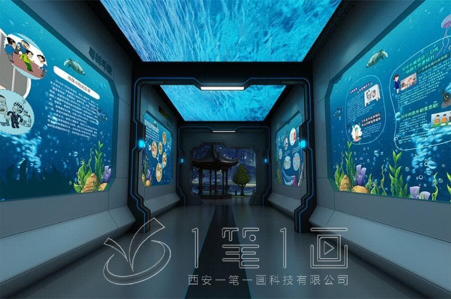 普法基地建设方案和效果图，打造高效法治教育数字化多媒体展厅