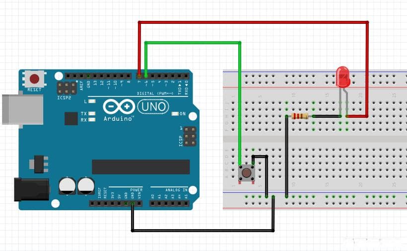 Arduino基础入门：按键开关控制LED灯