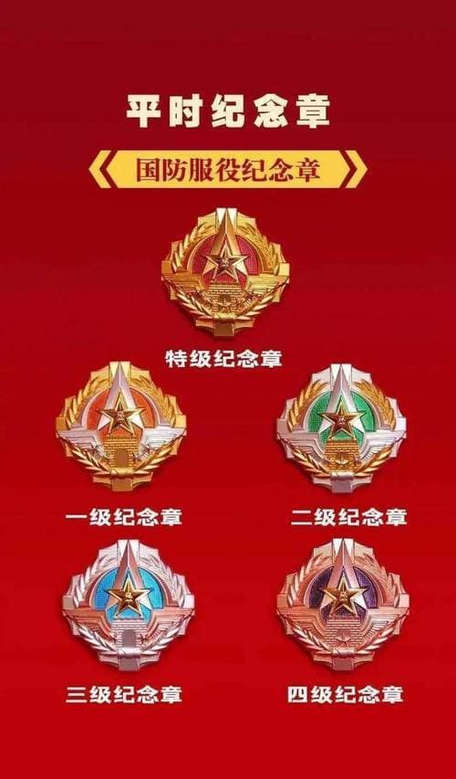 国防服役纪念章等级：服役时间有限制，过去退役老兵不会补发