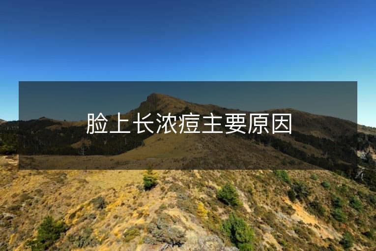 脸上长浓痘主要原因