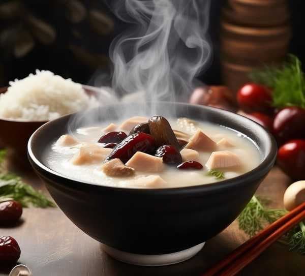 家常暖胃滋补，红枣香菇鸡肉粥养生秘方