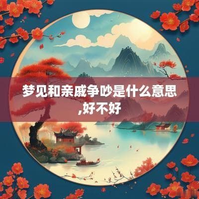 梦见和亲戚争吵是什么意思,好不好