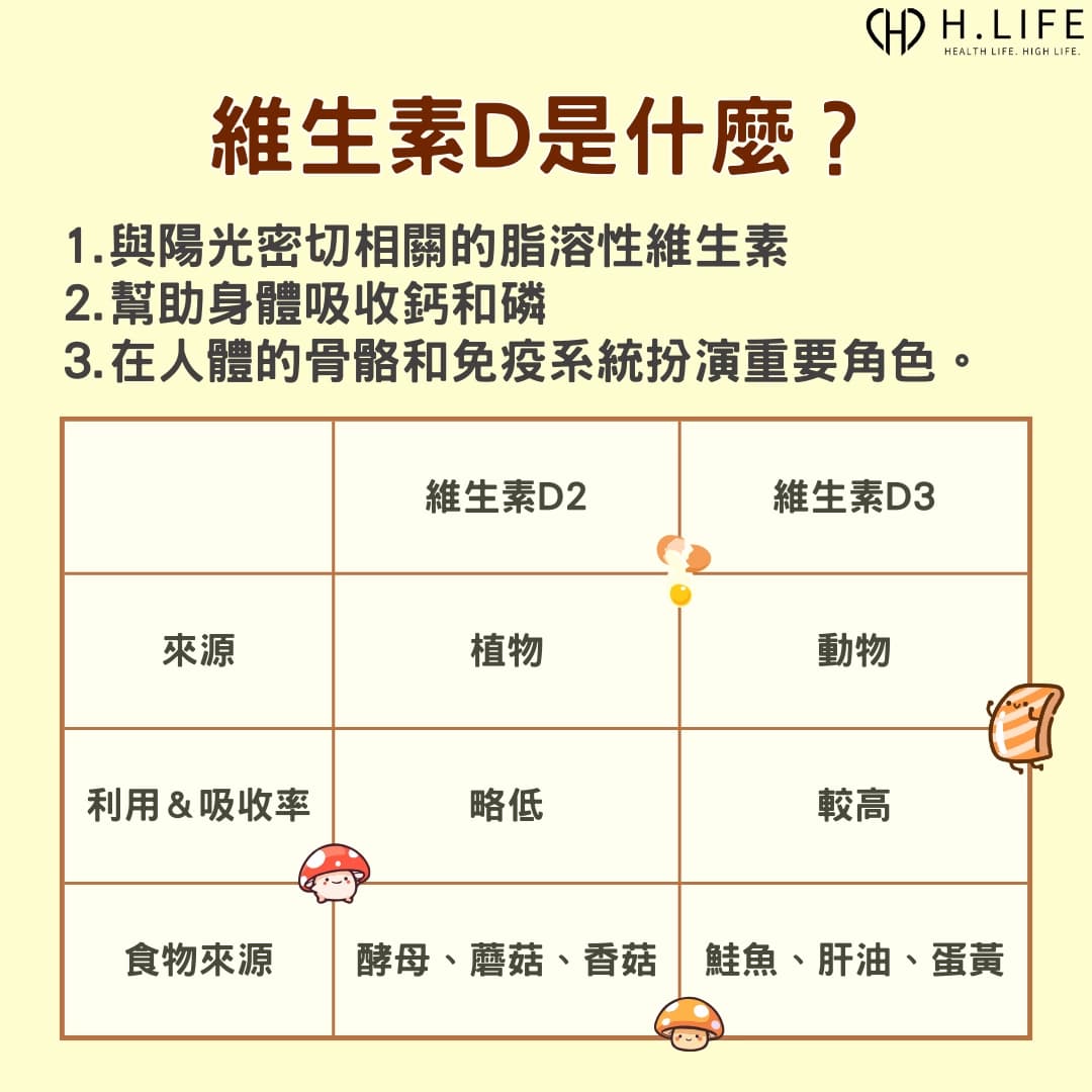 维生素D3不只是促进骨骼发育！维生素D3功效、食物来源、摄取量、副作用、缺乏症