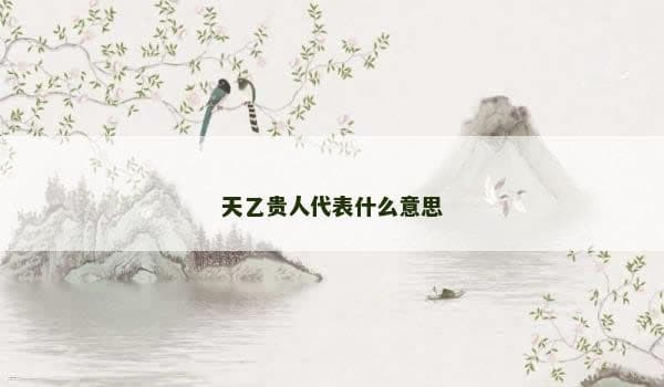 天乙贵人代表什么意思