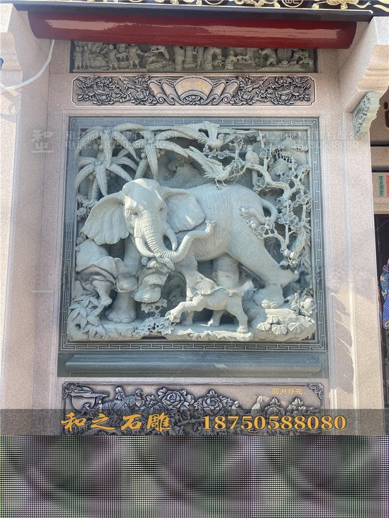 潮汕狮象石雕浮雕璧堵：独特的石雕艺术与文化传承