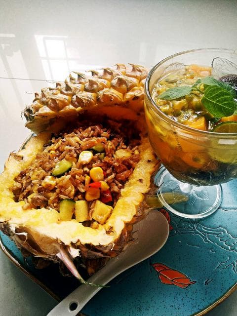 海南菠萝饭手工美食烘焙教程