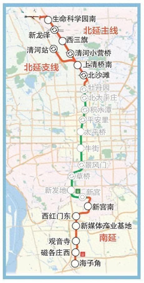 北京地铁19号线二期共设7座车站，具体路线图→
