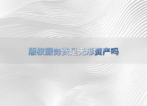 版权服务费是否属于无形资产？