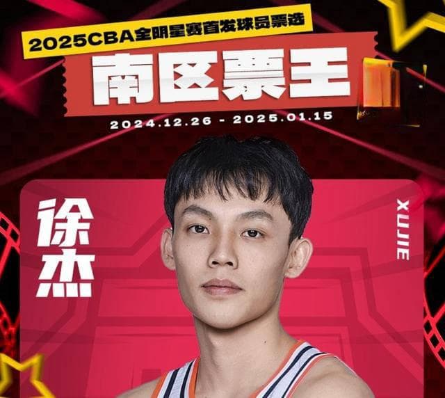 2025年CBA全明星首发名单揭晓：徐杰票王，周琦郭艾伦携手入围