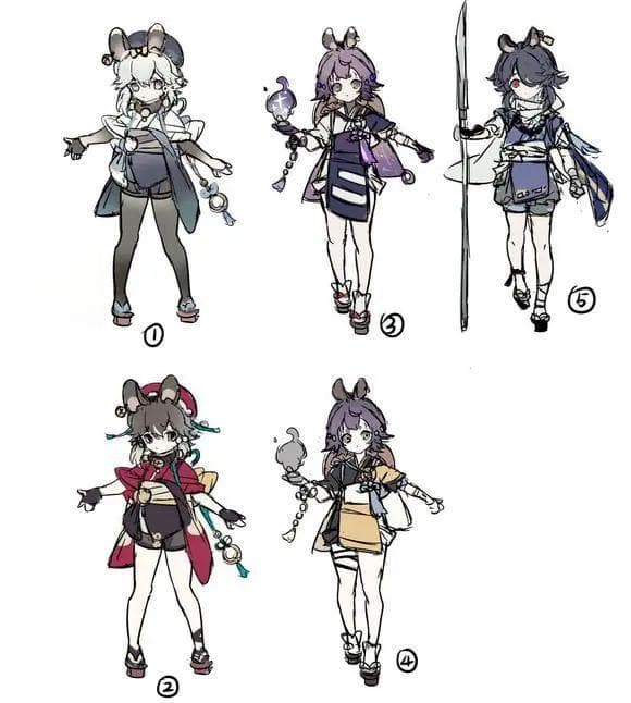 原神角色设计稿曝光：早期设计与现版不同