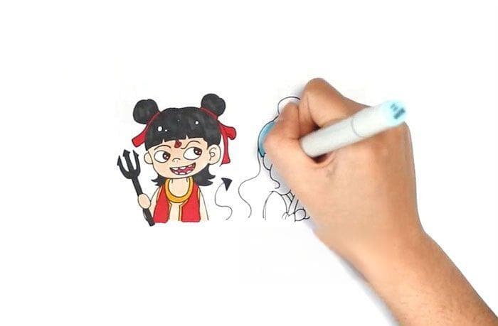 哪吒敖丙简笔画教程：四步画出经典人物