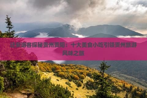 迁安游客探秘贵州贵阳：十大美食小吃引领贵州旅游风味之旅