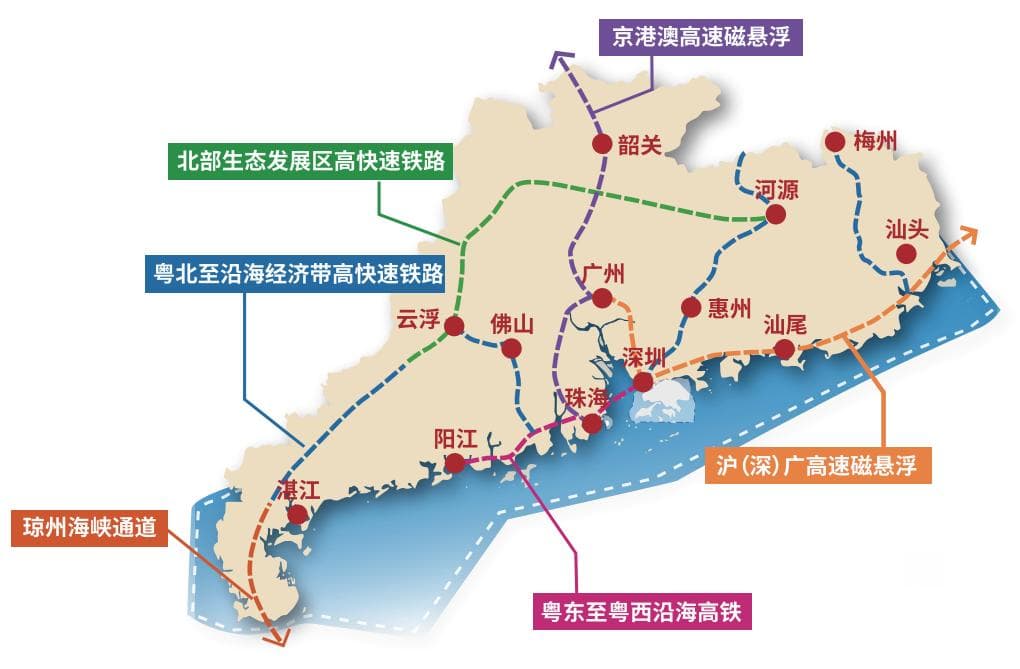 广深第二高铁最新消息：串联宝安白云机场，或将应用磁悬浮列车